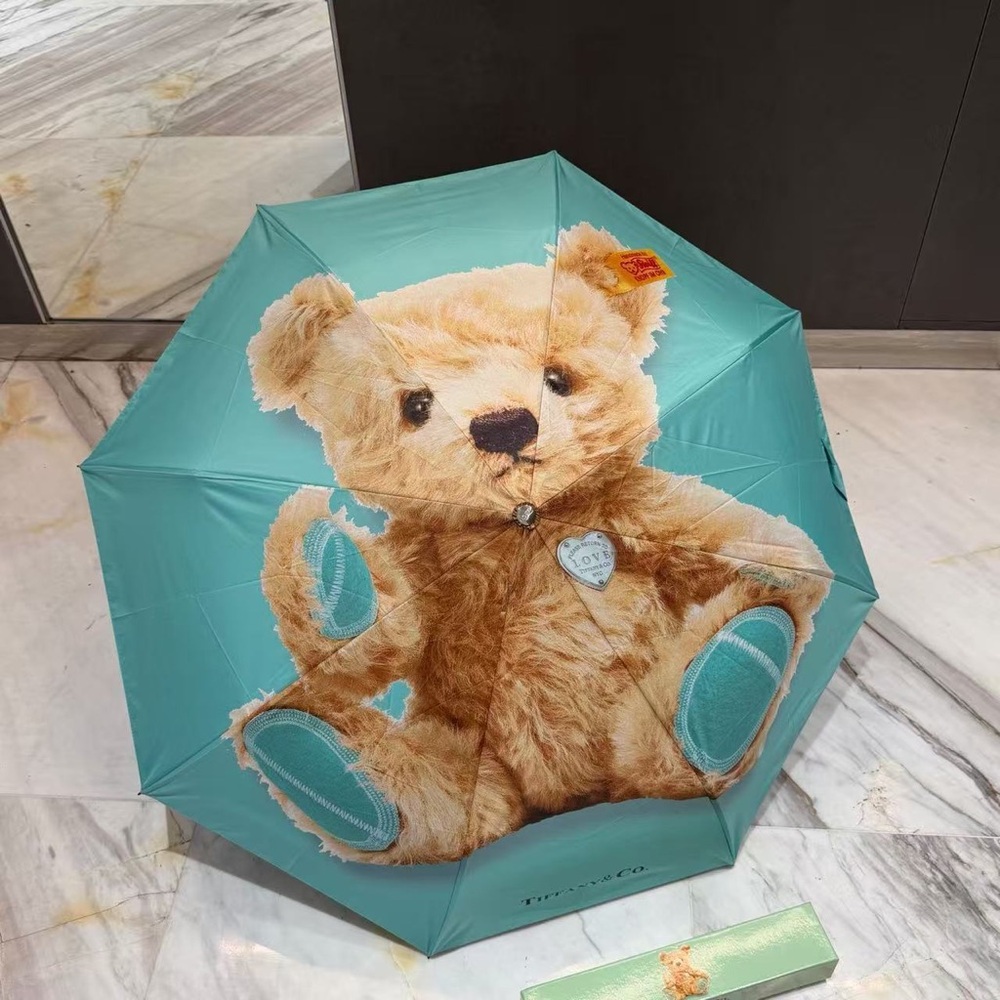 Tiffany & Co. Teal Umbrella with Teddy Bear Print